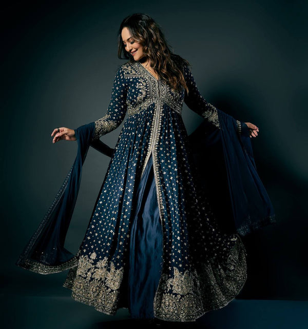 Gown with lehenga