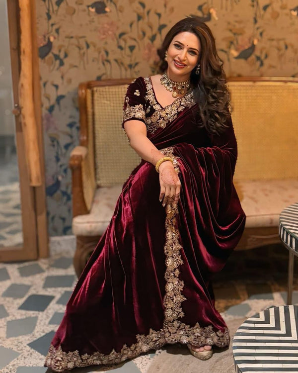 Velvet saree