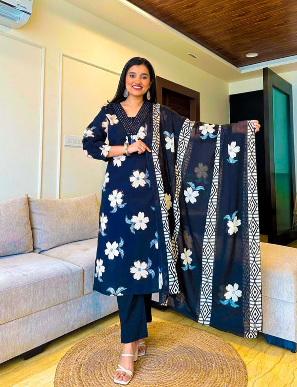 Floral print kurta set